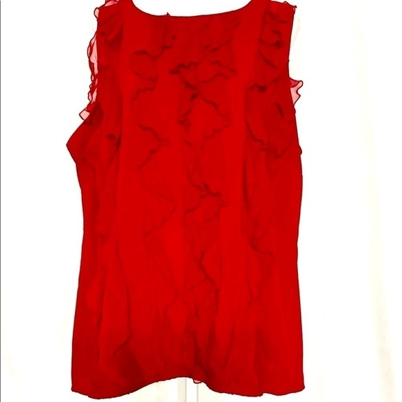 Red Cato Blouse with Front Ruffles - Tank - Picture 1 of 7